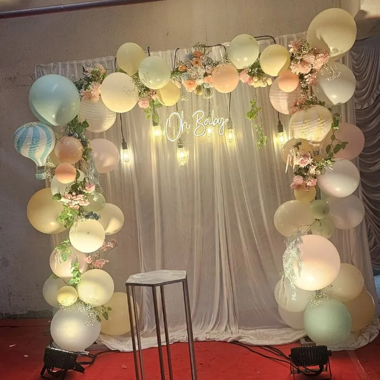 Floral Balloon Setup for Baby